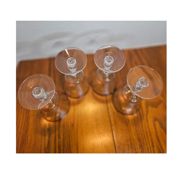 VTG Fostoria Crystal Sheffield 8oz Goblets (4) Clear Platinum Rim 6.75" 1961-82 - Picture 6 of 8